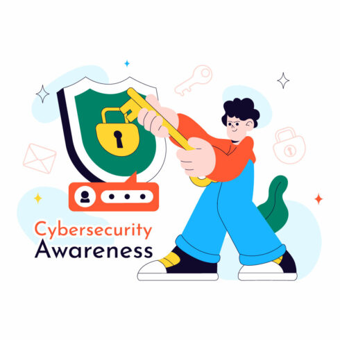 10 Cybersecurity Awareness Campaign Illustration cover image.