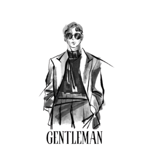 beautiful gentleman t shirt design cover image.