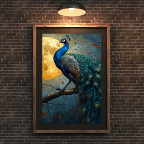 Majestic Peacock Art Pack – 43 Vibrant AI Designs for Elegant Wall Decor cover image.