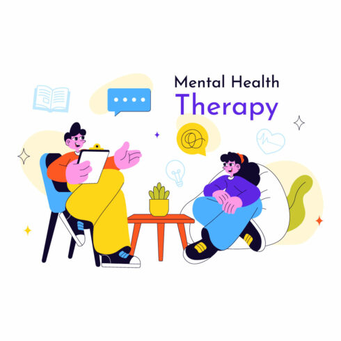10 Mental Health Therapy Session Illustration cover image.