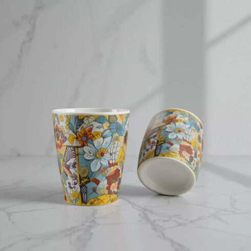 Creative Cup & Mug Design Master Bundle | 100+ Print-Ready Coffee Mug Designs for Sublimation & Merchandise cover image.