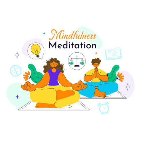 10 Mindfulness Meditation Practice Illustration cover image.