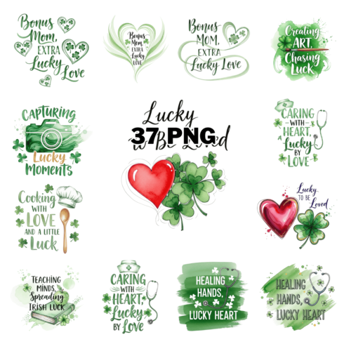 Watercolor Professional Mom St Patrick's Day Sublimation Clipart Bundle cover image.