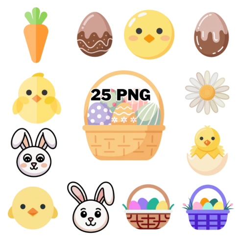 Minimal cute spring holiday elements Sublimation Clipart Bundle cover image.