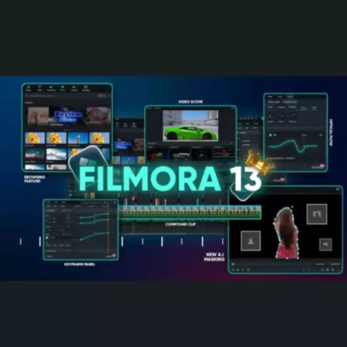 Filmora 13 Lifetime + 2000 AI Credits (Windows / Mac) cover image.