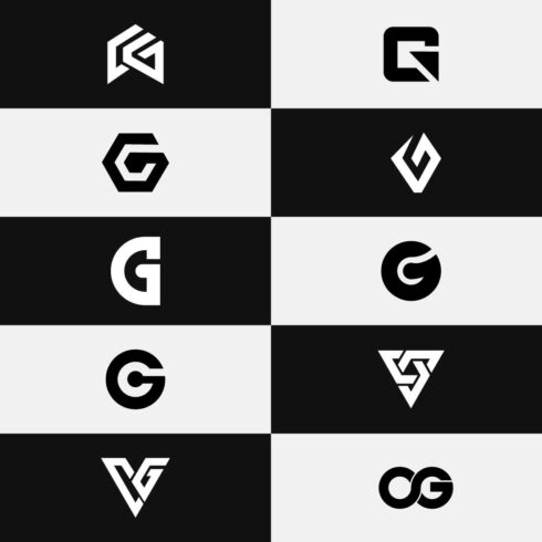 Letter cg or gc initial abstract logo set cover image.