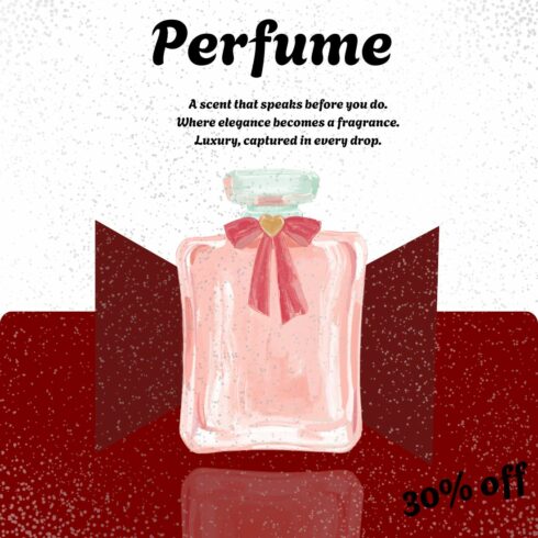 Luxury Perfume Poster & Social Media Ad Graphic Template cover image.