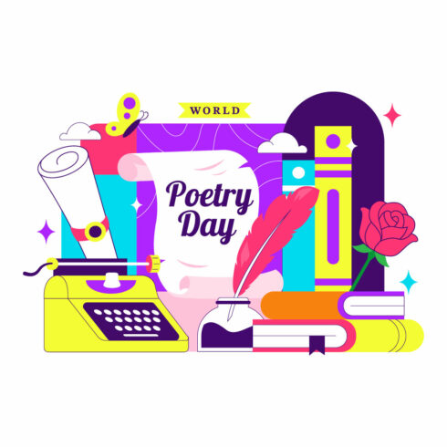 10 World Poetry Day Illustration cover image.