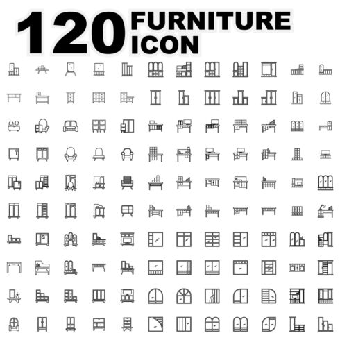 professionally crafted furniture icon set cover image.