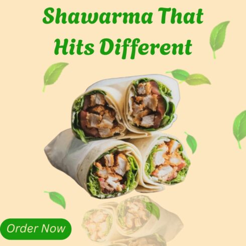 Delicious Shawarma Poster Design for Restaurant & Cafe Marketing cover image.