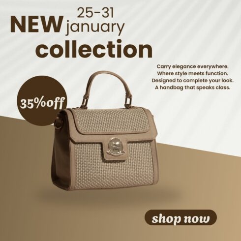 Minimalist Handbag Advertisement Poster Design cover image.