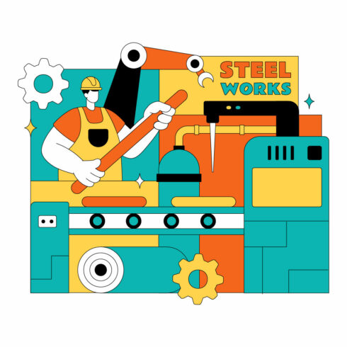 10 Steelworks Vector Illustration cover image.
