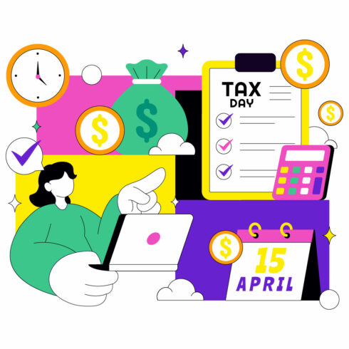 10 Happy Tax Day Illustration cover image.
