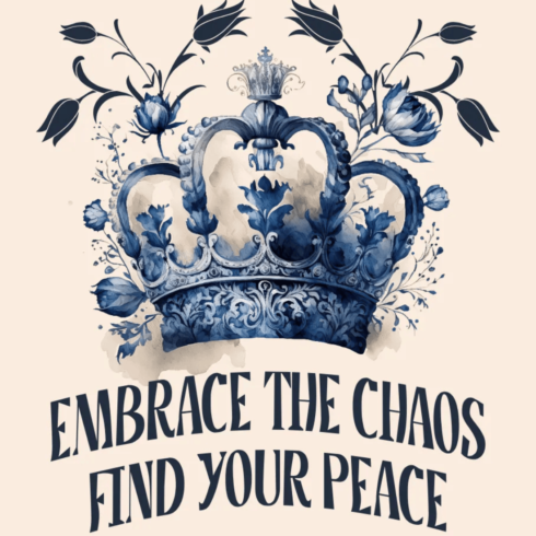 Royal Chaos & Peace Watercolor Design - Premium Aesthetic Graphic cover image.