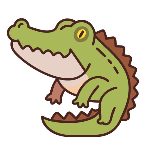 Cute Green Cartoon Crocodile Vector Illustration cover image.