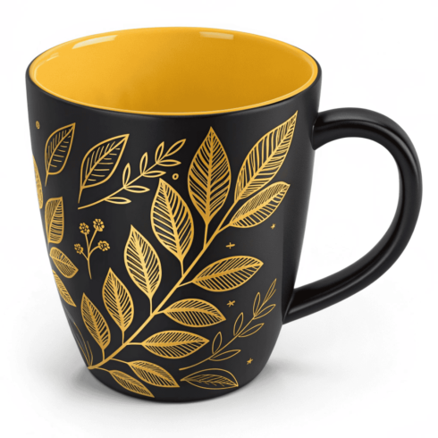 Black Royale – Golden Floral Coffee & Tea Mug Duo cover image.