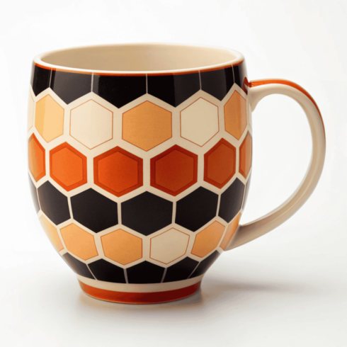 Hexagon Pattern Coffee & Tea Mug Mockup Set cover image.