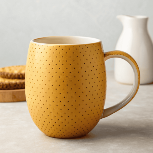 Yellow Dotted Coffee & Tea Mug Mockup Set cover image.