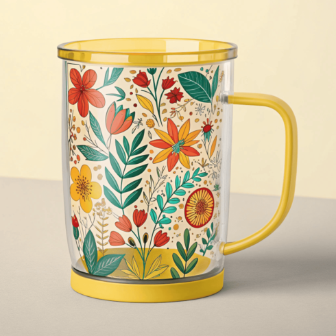 Sunflower Transparent Bloom Coffee Mug Mockup Pair cover image.