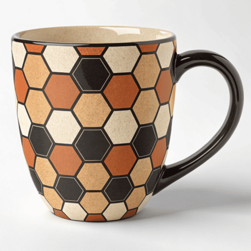 Earth Tone Hexagon Coffee and Tea Mug Mockups Pair cover image.