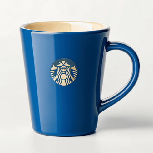 Timeless Blue–Cream Coffee & Tea Mug Set with Starbucks Branding cover image.