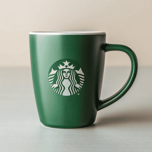 Minimal Green Mug Duo Mockup for Coffee and Tea (Starbucks Branding) cover image.