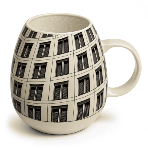 Minimal Cream & Black Coffee and Tea Mug Mockup Pair cover image.