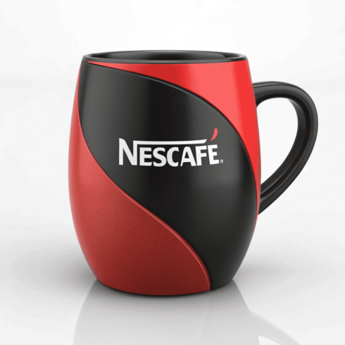 Minimal Red & Black Mug Mockup with Nescafé Branding cover image.