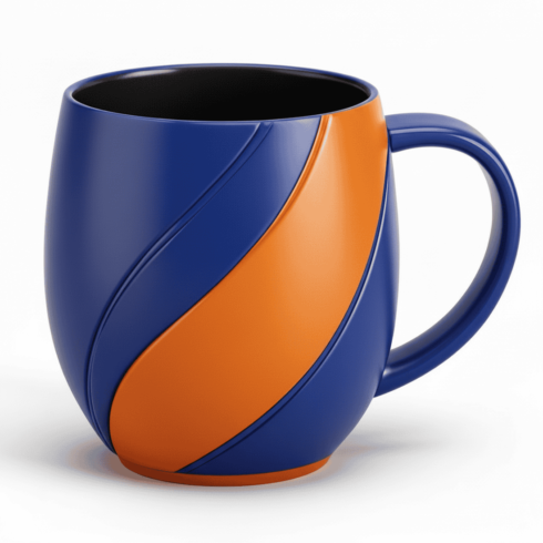 Blue, Orange & Black Coffee Mug Mockup Pair cover image.