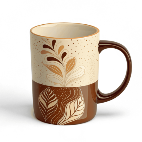 Cream & Brown Ceramic Mug Mockup Set cover image.
