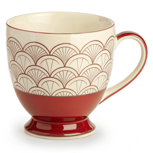 Rustic Morning: Red, Brown & Cream Mug Pair cover image.