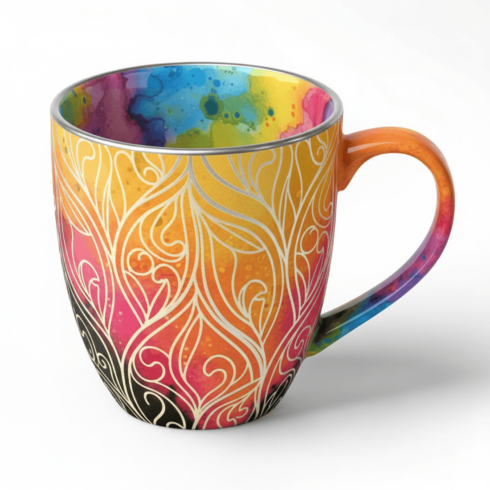 Vibrant Ceramic Mug Pair for Branding & Print cover image.