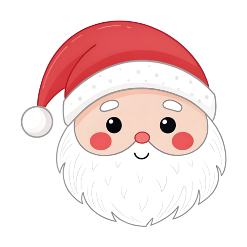 Cute Santa Claus Face Illustration for Holiday Cheer cover image.