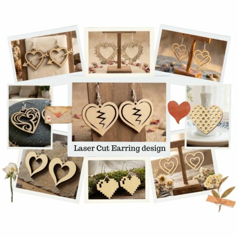 Valentine Earring SVG Bundle - 15 Heart & Pet Lover Designs cover image.