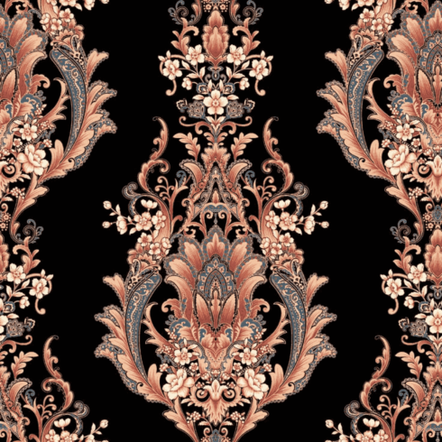 Elegant Vintage Floral Damask Pattern – Seamless Vector & Textile Design cover image.