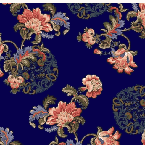 Royal Navy Blue Floral Seamless Pattern with Botanical Motifs cover image.