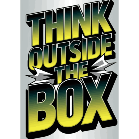 Think Outside The Box – Modern Motivational Typography Vector cover image.