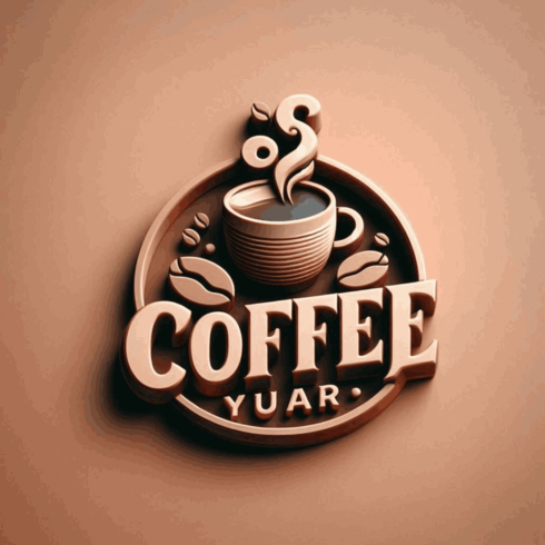 3D Premium Coffee Shop Logo Template – YUAR Coffee Emblem cover image.