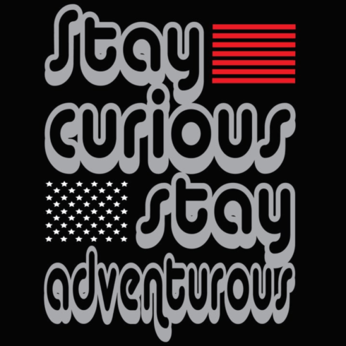Stay Curious Stay Adventurous – Retro Groovy Typography Illustration cover image.