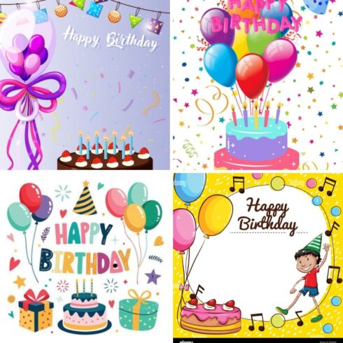 Happy birthday cards cover image.