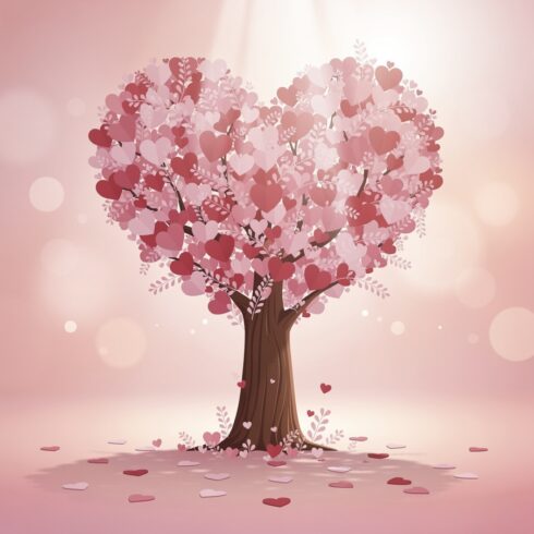 Valentine’s Day Wedding and Marriage Love Background with Heart Shaped Illustration cover image.