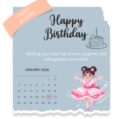 Customizable Birthday Wishes Graphic Card – Editable & Personalizable Design cover image.