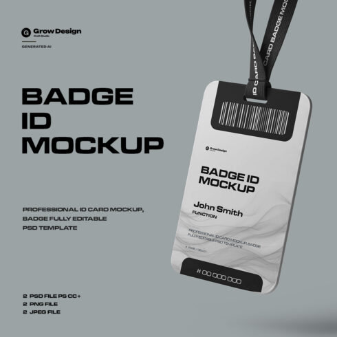 2 ID Card Badge Mockups Vol01 Generated AI cover image.