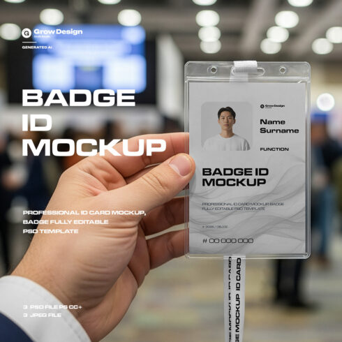 3 ID Card Badge Mockups Vol02 Generated AI cover image.