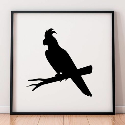 Cockatoo on Branch Silhouette SVG cover image.