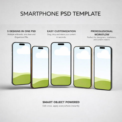 All-In-One Smart Mobile Mockup PSD Bundle cover image.