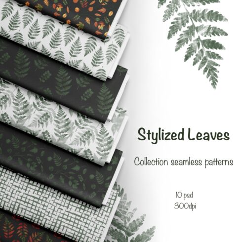 Stylized Leaves Collection – Seamless Green Botanical Patterns cover image.