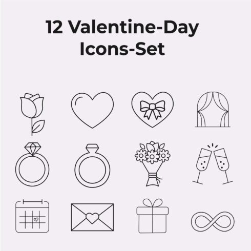 Minimal Love & Wedding Outline Icons cover image.