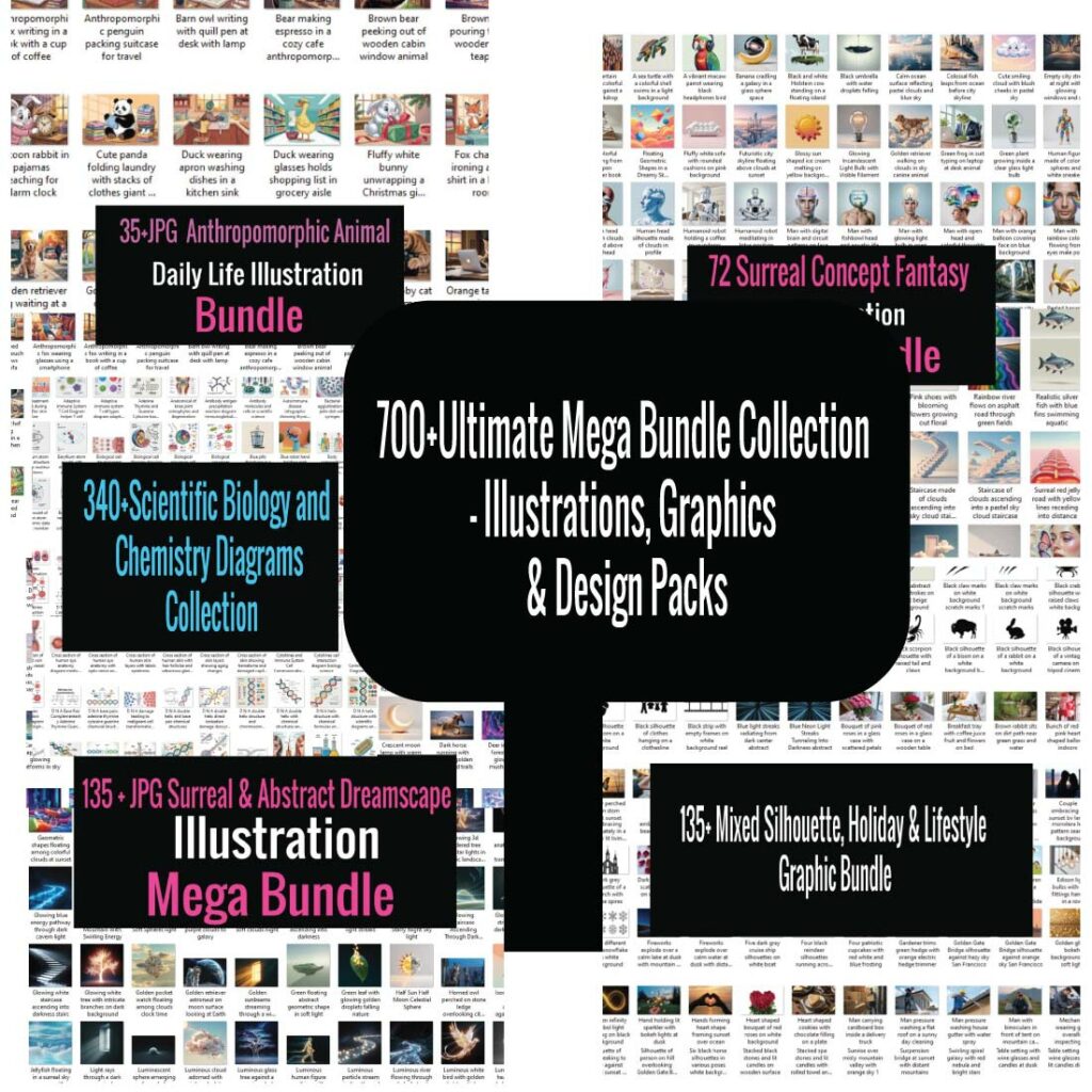 700+ Ultimate Mega Bundle Collection – Illustrations, Graphics & Design ...