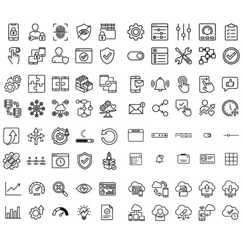 Minimal Line Icons Set – UI, UX, Web, App & System Outline Icons cover image.